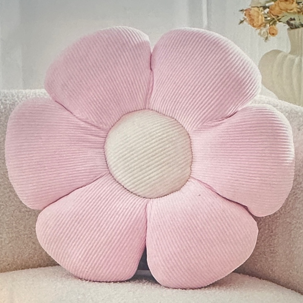 Pink Flower-Shaped Pillow
